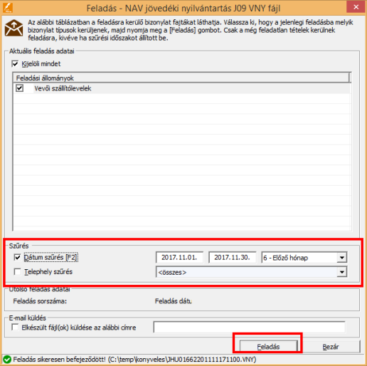 Jövedéki vevő nyilvántartás (NAV J09 VNY fájl)