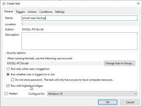 ACTUAL adatbázis automatikus mentés ütemezése - 05